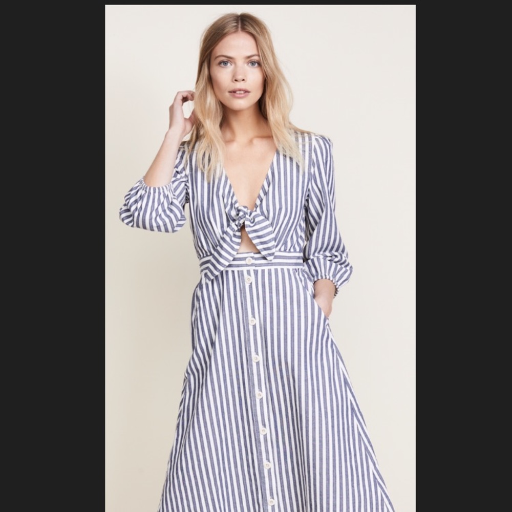 Madewell Shimmer Stripe Cutout Dress